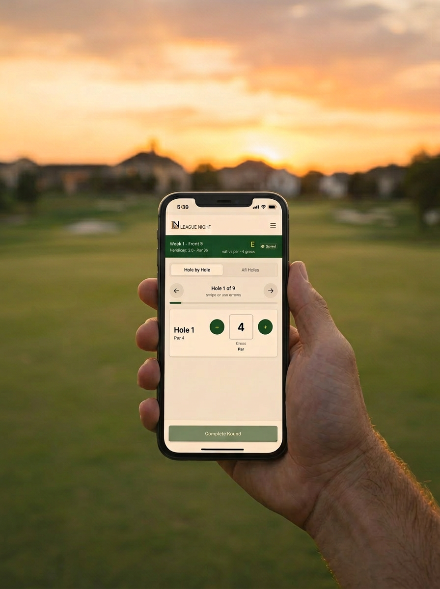League Night app on mobile